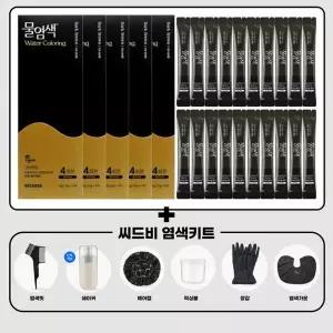 씨드비 프리미엄 물염색 시즌2 내추럴블랙 20회분+염색도구