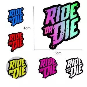 1PC RIDE 또는 DIE 자전거 프레임 스티커 DIY 산악 방수 비닐 데칼 장식 오토바이 트림