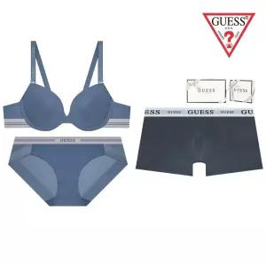 [백화점정품] 게스언더웨어 [선물포장쇼핑백] 그레이블루 커플속옷세트 OEWBR191BP191DR163DBU