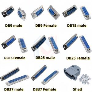 D-SUB 9 15 25 37 핀 Male Female 솔더  커넥터 DIP 스트레이트 마운트 직렬 포트 어댑터 2 행 DB9 DB15 DB
