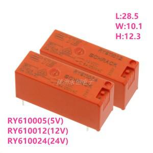 2개/몫   TE SCHRACK RY 610005 5VDC 610012 12VDC 8A/250VAC 5핀 전원 릴레이