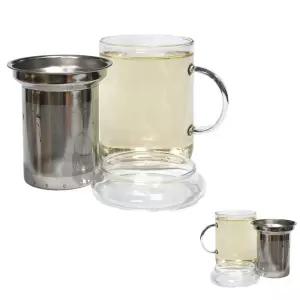 뮤 찻잔 머그컵세트 잔 뚜껑 커피잔 텀블러 카페 유리 필터 녹차 물잔 소홈 400ml 거름망