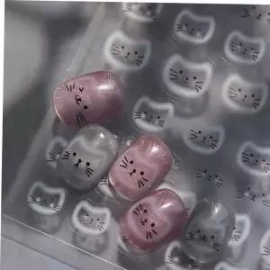 고양이네일 네일아트 귀여운 냥이 고양이 얼굴 자석네일형 스티커
