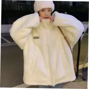따뜻한 화이트 후리스점퍼 뽀르리 양털자켓 뽀글이자켓 발열