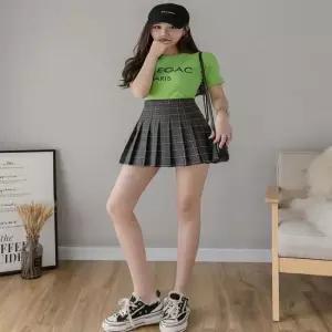 스커트 치마 SK 여성 사계절 데일리 체크 플리츠 미니