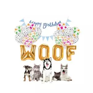 우니월드 펫 생일 우프 삼각 가랜드 풍선세트 생일풍선