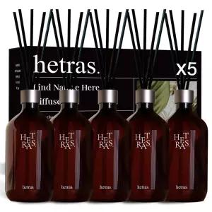 헤트라스 프리미엄 대용량 디퓨저 500mlx5개 선물세트 실내방향제 블랙체리 플라워파크 그레이프 북스토어