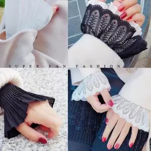 페이크 레이스 소매 커프스 쉬폰 페이크카라 레이어드 훼이크카라 패션소품 공갈폴라 151A0
