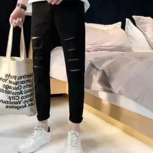 남자 데이트 룩 주말 외출 블랙진 스키니 팬츠 코디 바지 508A6