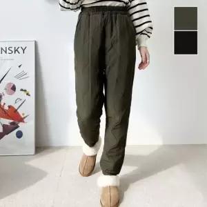 패딩바지 겨울팬츠 퀼팅 누비 솜바지 여성 따뜻하고 두툼한 퀄팅 디자인 패딩 기모 조거바지