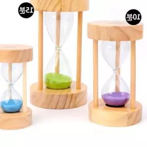 원목 유리 5분 모래시계 랜덤1개 타이머시계 찜질방 목욕탕타이머 인테리어용품 6BE96