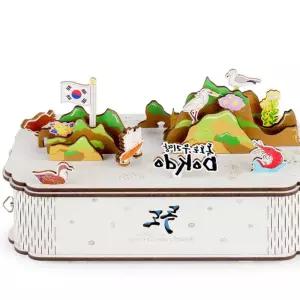 영공방 DIY 회전 우드 오르골 독도 YM987 모형 조립키트 방학숙제 C6010