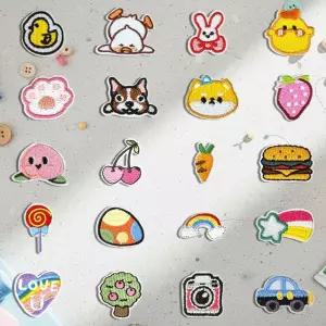 패브릭 전용 열부착 디자인 미니 와펜 패치 20개 세트 꾸미기 BA5B8