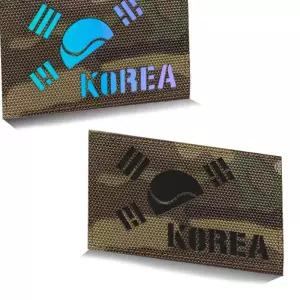 멀티캠 원단 홀로 반 태극기 KOREA 패치 와펜 오로라 반사 DD395