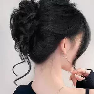 올림머리 집게핀 헤어핀 집게 가발 블랙 여성가발 업스타일헤어 만두머리밴드 가채 9CFE2