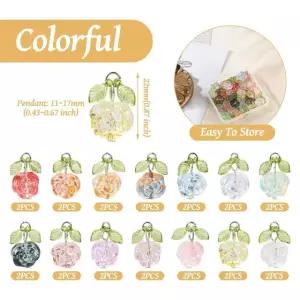 체리스웰리 28PCS 주얼리 플라워 공예 꽃 참 14가지 귀걸이 펜던트 위한 투명 로즈