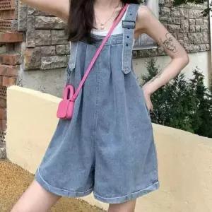 여성 데일리 데이트룩 멜빵바지 데님멜빵 점프수트 점프슈트 A1AE0
