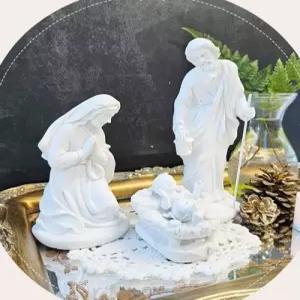 화이트 클래식 성가정 3p set 드므 소품샵 인테리어소품 조각작품 인테리어소품샵 빈티지소