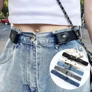 히든 밴딩 노버클 벨트