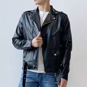 [모로엠]남성 블랙 레더 아우터 재킷 ON JUA QW99053C_P435556809