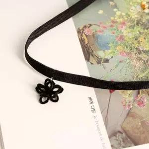 블랙 플라워 초커 목걸이 패션목걸이 31x0.5x5cm 액세서리 쥬얼리 선물 4A9A7