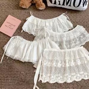 레이스 레이어드 랩 스커트 4종 LM-0680 눈꽃송이 8C6C1
