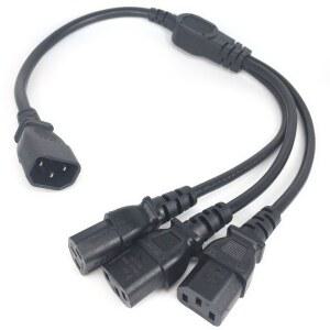 고품질 EC 320 C14 수 플러그 - 3XC13 암 Y형 분배기 전원 코드 C14 - 3 x C13 250V/10A 고품질 EC 320