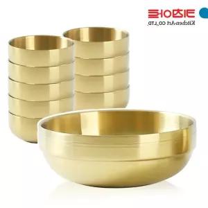 키친아트 금상첨화 티타늄 이중 국대접 12cm 10개 스텐레스밥그릇 합식기 반상기 92F8C