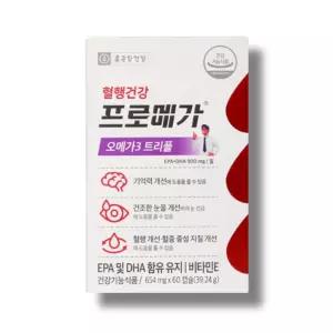 종근당건강 프로메가 오메가3 트리플 60캡슐 1박스 기억력개선 DHA강화 장용성