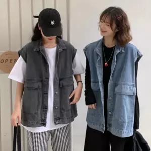 레나 트렌디 데님조끼