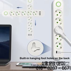 EU 플러그 AC 콘센트 스마트 홈 멀티탭 연장 코드 전기 소켓 네트워크 필터 USB 포트 고속
