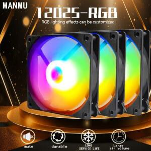 Manmu Fet val Pormot on 120mm 컴퓨터 팬 레인보우 RGB/고냉각 성능 게임용 PC