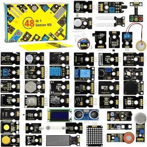 LCD 5V 릴레이 사운드 LED 모듈 서보 모터 모션 압력 센서 가스 등이 포함된 아두이노용 키스튜디오 48