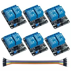 아두이노 라즈베리 파이 MEGA2560용 옵토커플러 릴레이 보드가 장착된 Hosyond 6Pack 2채널 DC 5V 모듈