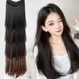스트레이트 U자형 란우 헤어피스 반가발 SD 긴머리