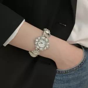 시후주얼리 빅 진주 크리스탈 Japan Movement 시계 WL272W
