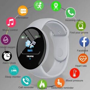 여러 스포츠 모드를 갖춘 D18 Smartwatch 원형 컬러 스크린 통화 정보 알림 사진 촬영 음악 스마트 팔찌 New