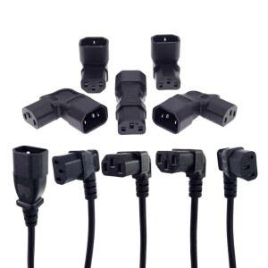 EC60320 C13 각도 변환기 각도 연장 케이블 C13 C14 PDU 각도 전원 케이블 남성-여성 AC 전원 코드 10A 250V