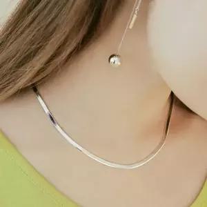(실버) 3mm 아영 스네이크 체인 목걸이 악세사리 30대