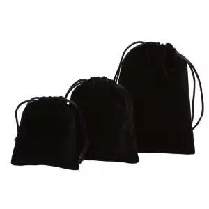 벨벳 파우치 주머니 란우 블랙 12X16cm 주얼리 소품