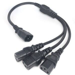 고품질 EC 320 C14 수 플러그 - 3XC13 암 Y형 분배기 전원 코드 C14 - 3 x C13 250V/10A 고품질 EC 320