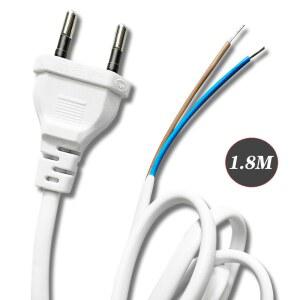 1.8M 220V 흰색 2 핀 프롱 EU 스트립 연장 케이블 SR 전원 공급 장치 코드 유럽 미국 AC 전원 케이블