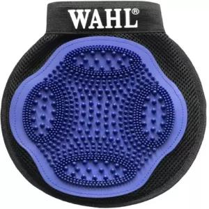 WAHL 전문 동물용 말 그루밍 미트 - 관리를 위한 유연한 고무 브러시 마사지 헤드는 털과 비듬을 부드럽게