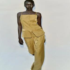 ZARA 링클 이펙트 스트레이트 팬츠 - 골드 7734/556/303