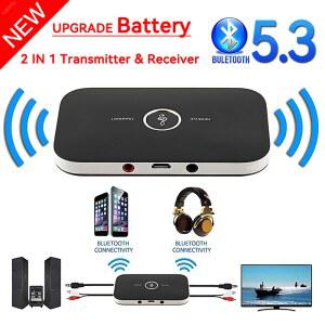 B6 2 n 1 블루투스 5.3 오디오 송신기 리시버 3.5mm AUX 잭 RCA USB 동글 음악 무선 어댑터 자동차 PC TV 헤드폰용
