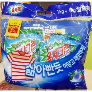 옥시크린(리필 1kg+1kg) 빨래세제/표백살균/액제세제/세제