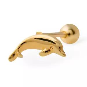 [아우트_6820]14K GOLD PIN 링 피어싱 돌핀 14k피어싱