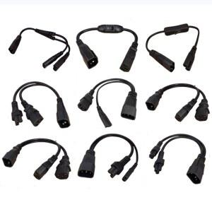 EC 320 C14 수 플러그 - 2XC13 C5 C7 C8 암 Y 타입 분배기 전원 코드 1개 C14 - 2웨이 C13 전원 어댑터 케이블 250V/10A 케이블