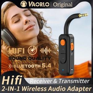 블루투스 5.4 오디오 송신기 리시버 3.5mm AUX HD H f 스테레오 음악 무선 어댑터 마이크 포함 자동차 비행기 TV PC 스피커용