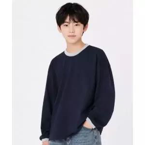 매장정품 INDIVIDUEL 어센틱 주니어 링거 롱슬리브 티셔츠 - 네이비